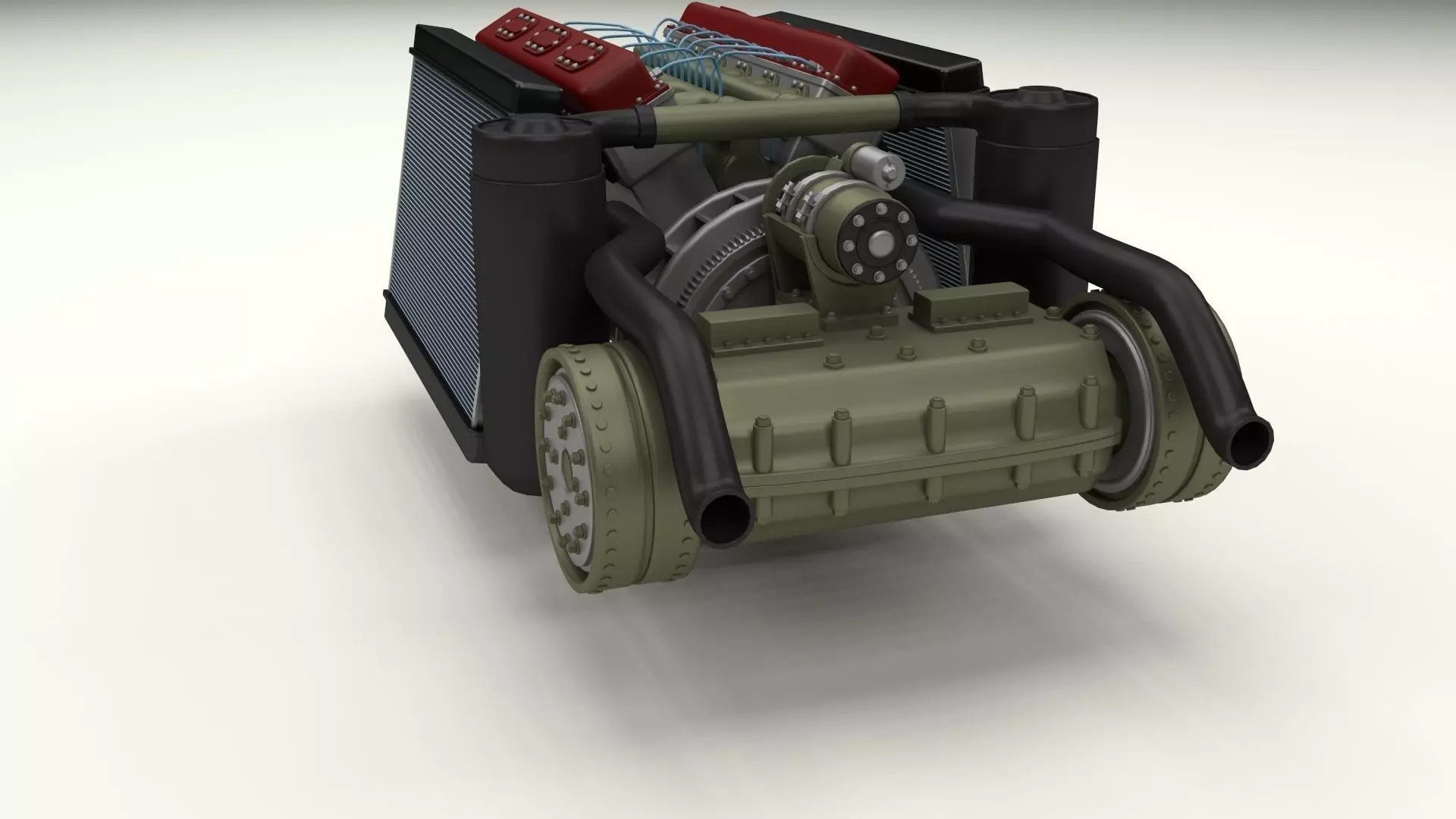 T-34 Engine and Transmission Full 3D model_1