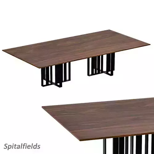 Spitalfields dining table with metal legs and wood top