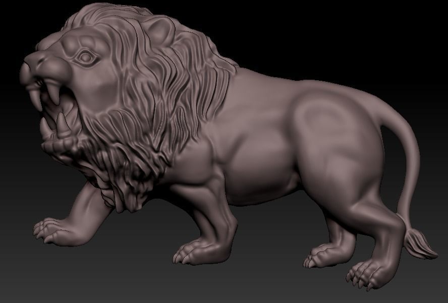 lion pendant 3D print model_1