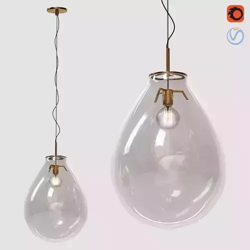 light-10 two glass pendant lights hanging from ceiling