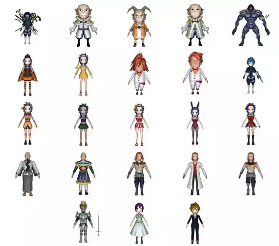 Collection Game ready pack 2 characters from final fantasy xiv