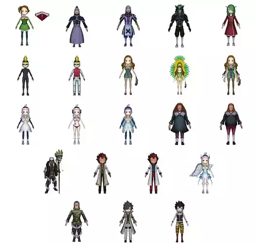 Collection Game ready pack 3 group of different characters