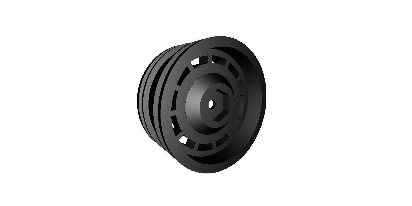 1 to 10th RC Car Wheel Bullseye width 24mm offset minus 4mm 3D model_2