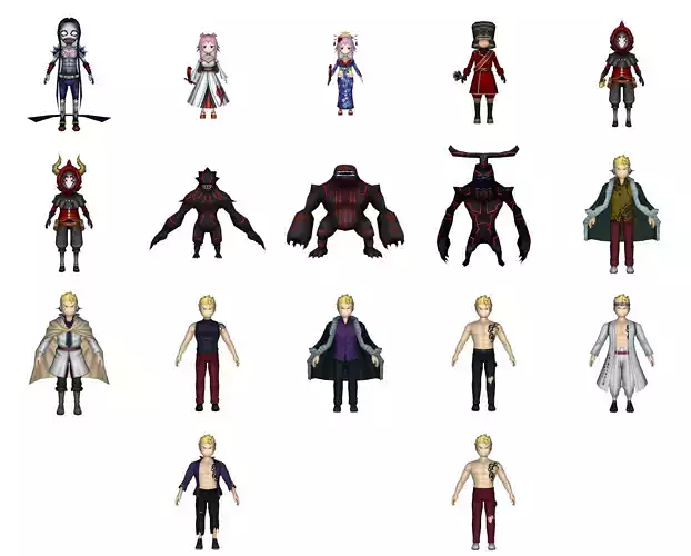 Collection Game ready pack 4 naruto shippuden characters