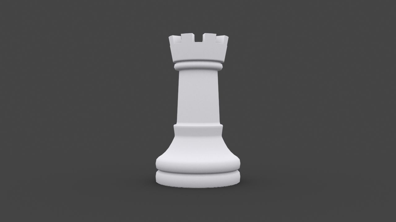 CHES-017 Chess Rook Low-poly 3D model_3