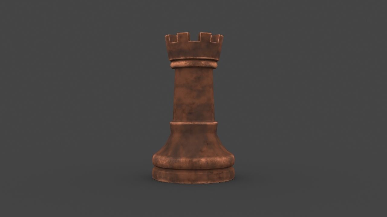 CHES-017 Chess Rook Low-poly 3D model_2