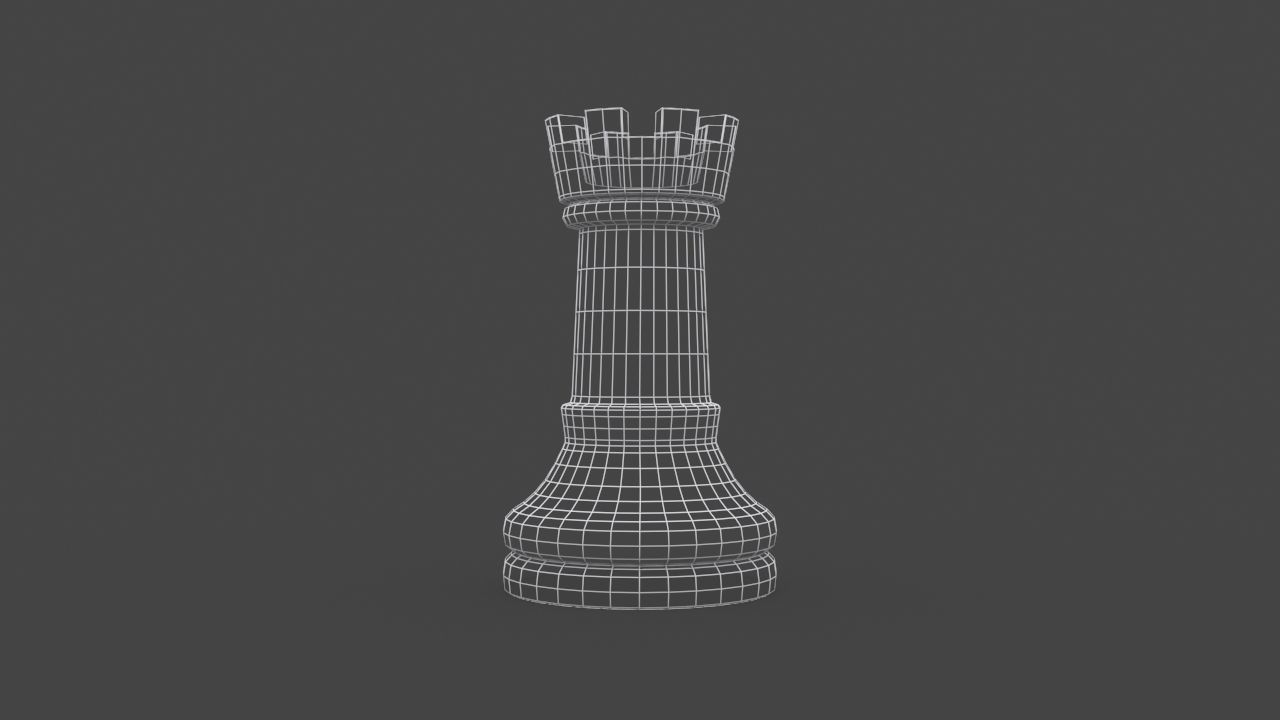 CHES-017 Chess Rook Low-poly 3D model_4