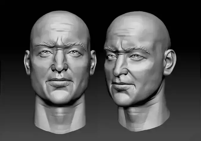 Male head human sculpt anatomy man fantasy 3d 