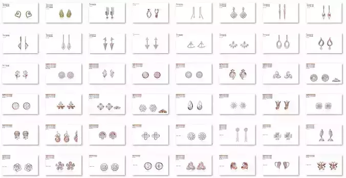 197  Women earrings jcd-Jewelcad detail bulk collection  3D print model