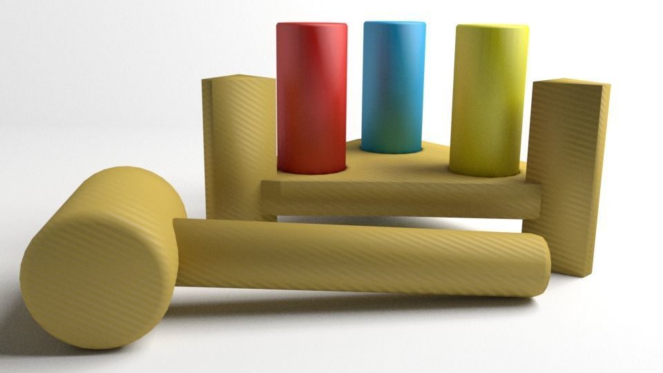 Pinboard Toddler Toy 3D model_1