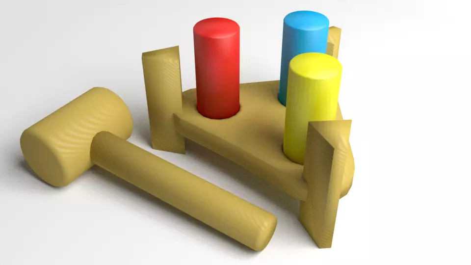 Pinboard Toddler Toy 3D model_0