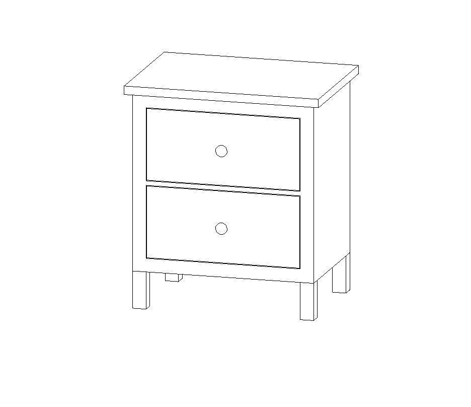 Bed Table 2 Hemnes Full parametric Revit Family free VR / AR / low