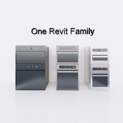 Microwave  or Oven - Full parametric Revit Family Low-poly 3D model