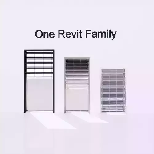 Roller Blinds - Full parametric Revit Family Low-poly 3D model