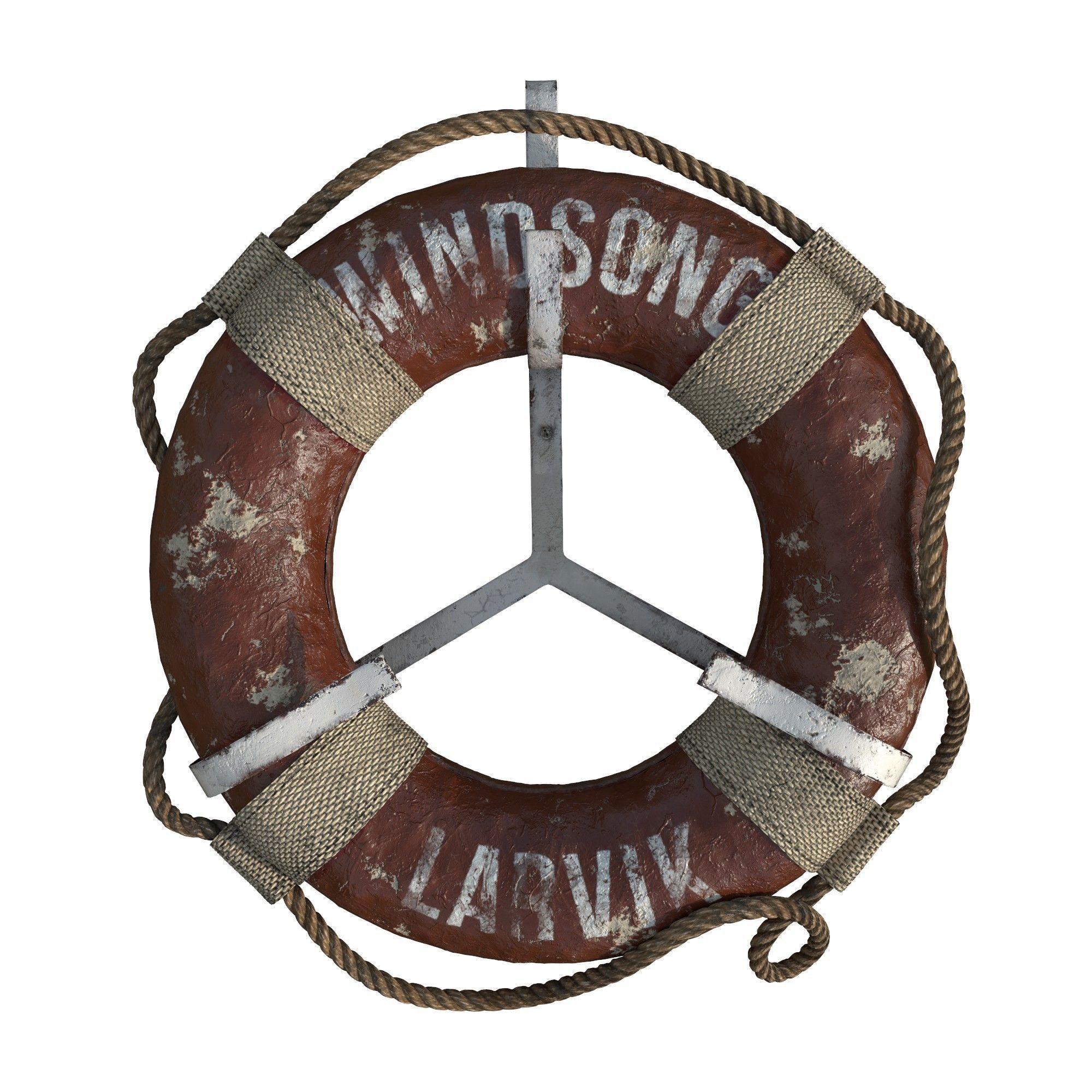 Life Preserver Ring Low-poly 3D model_2