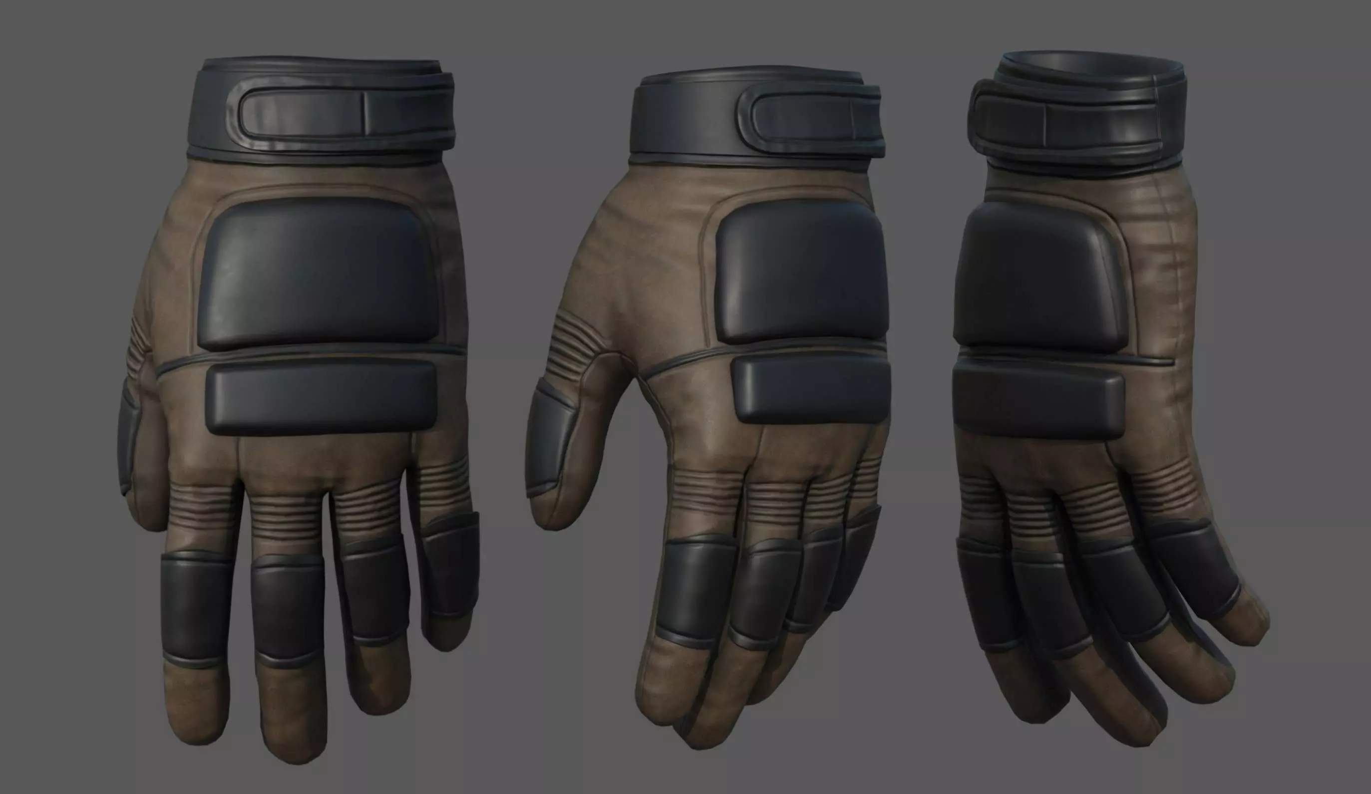 Gloves military combat fantasy futuristic space fantasy human Low-poly 3D model