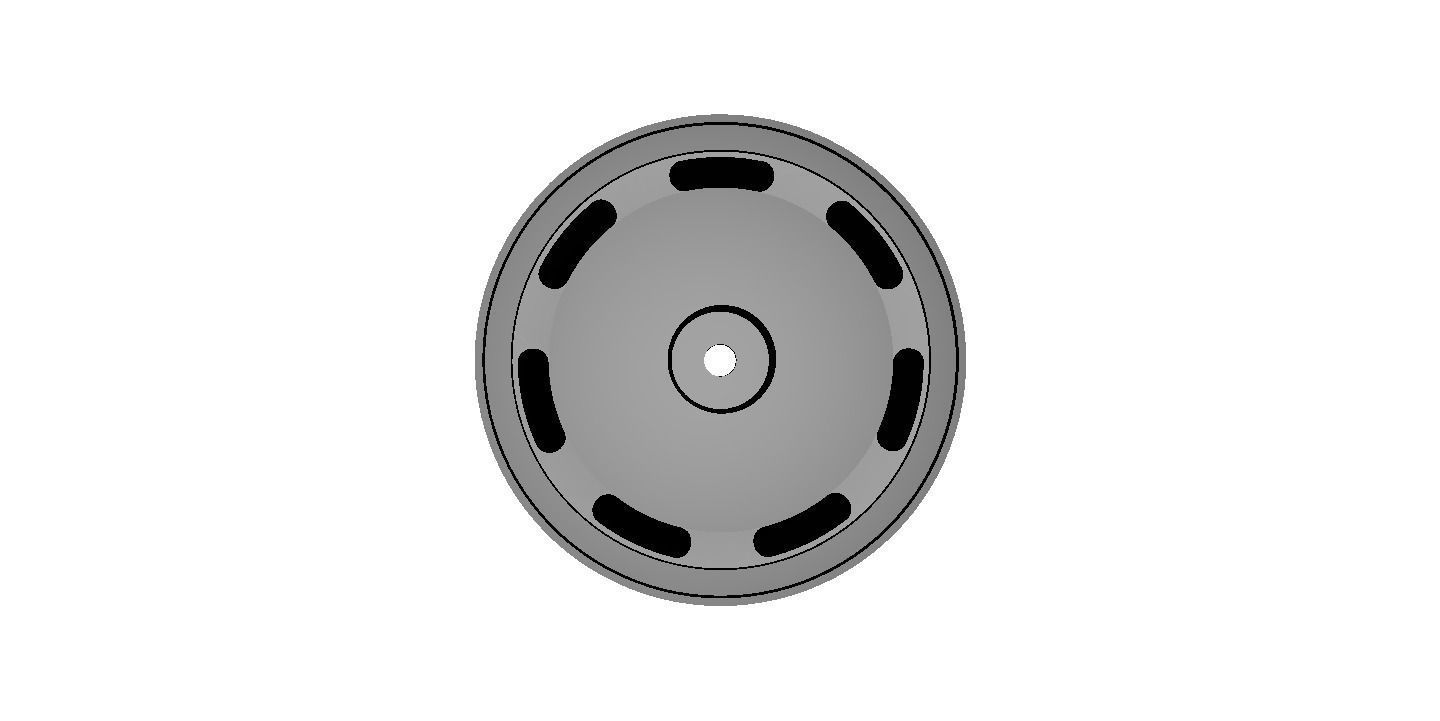 1 to 10th RC Car Wheel Porsche Gullideckel width 24mm offset 0mm 3D model_1