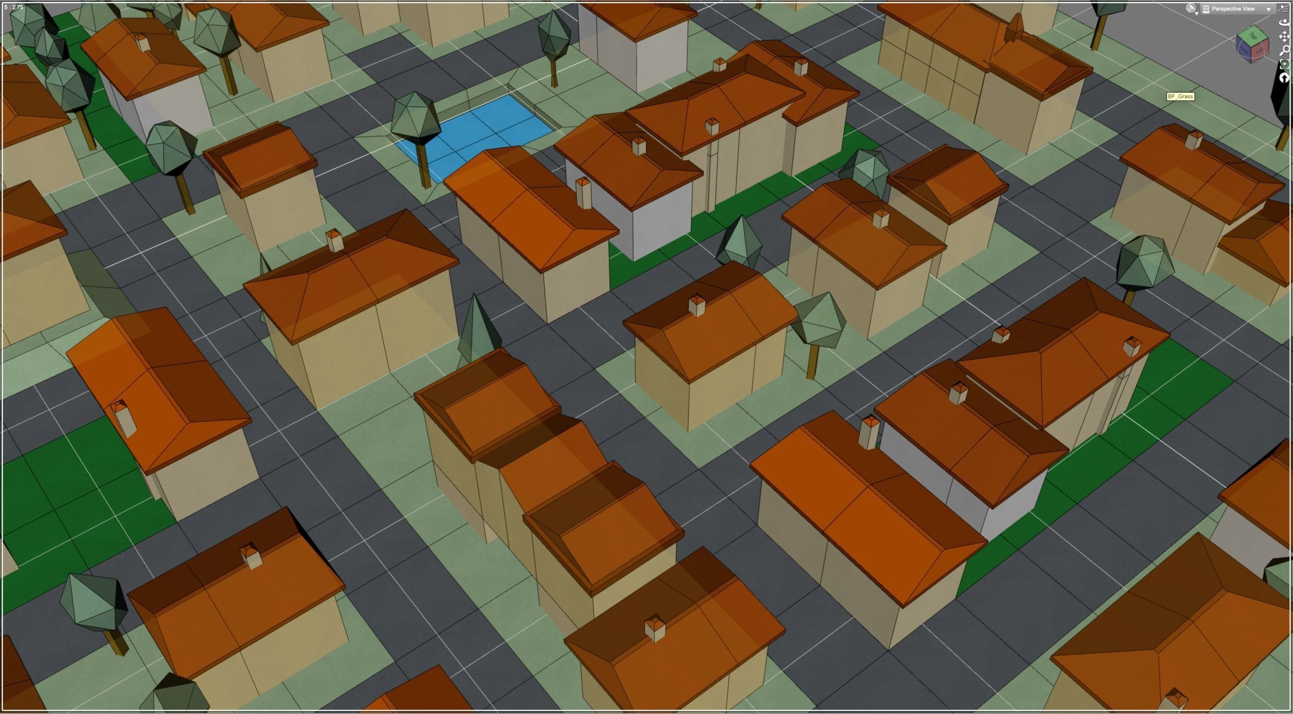 European Quarter 1 Low-poly 3D model_3