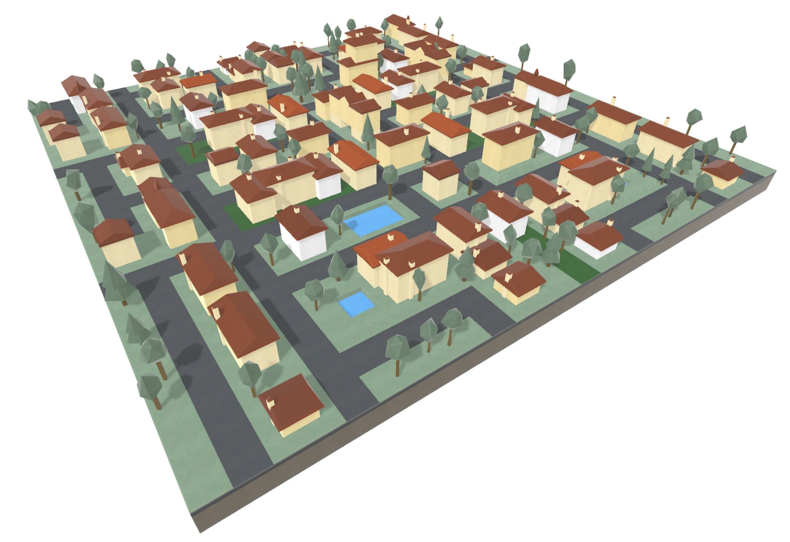 European Quarter 1 Low-poly 3D model_4