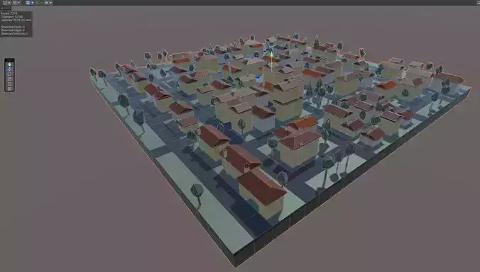 European Quarter 1 Low-poly 3D model