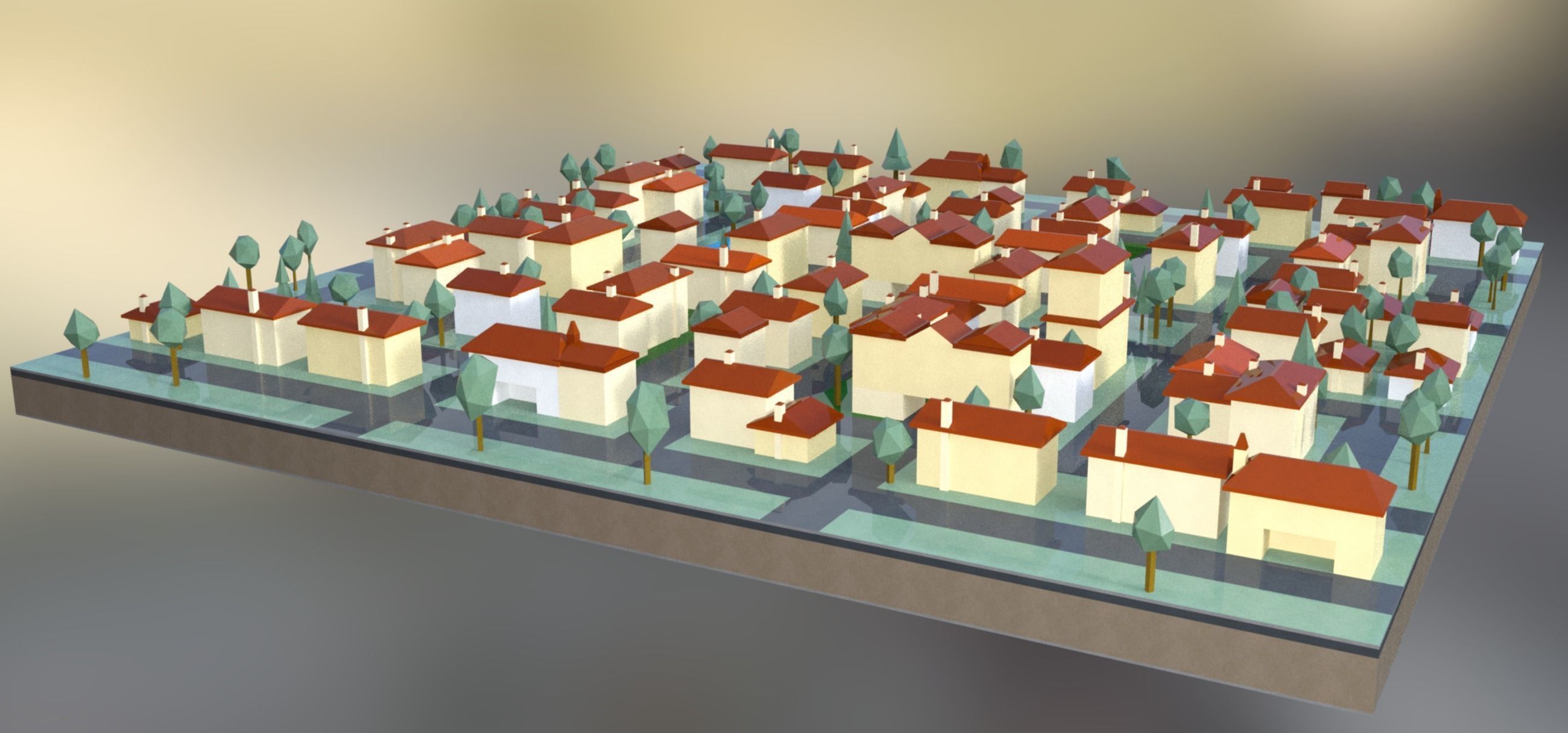 European Quarter 1 Low-poly 3D model_2