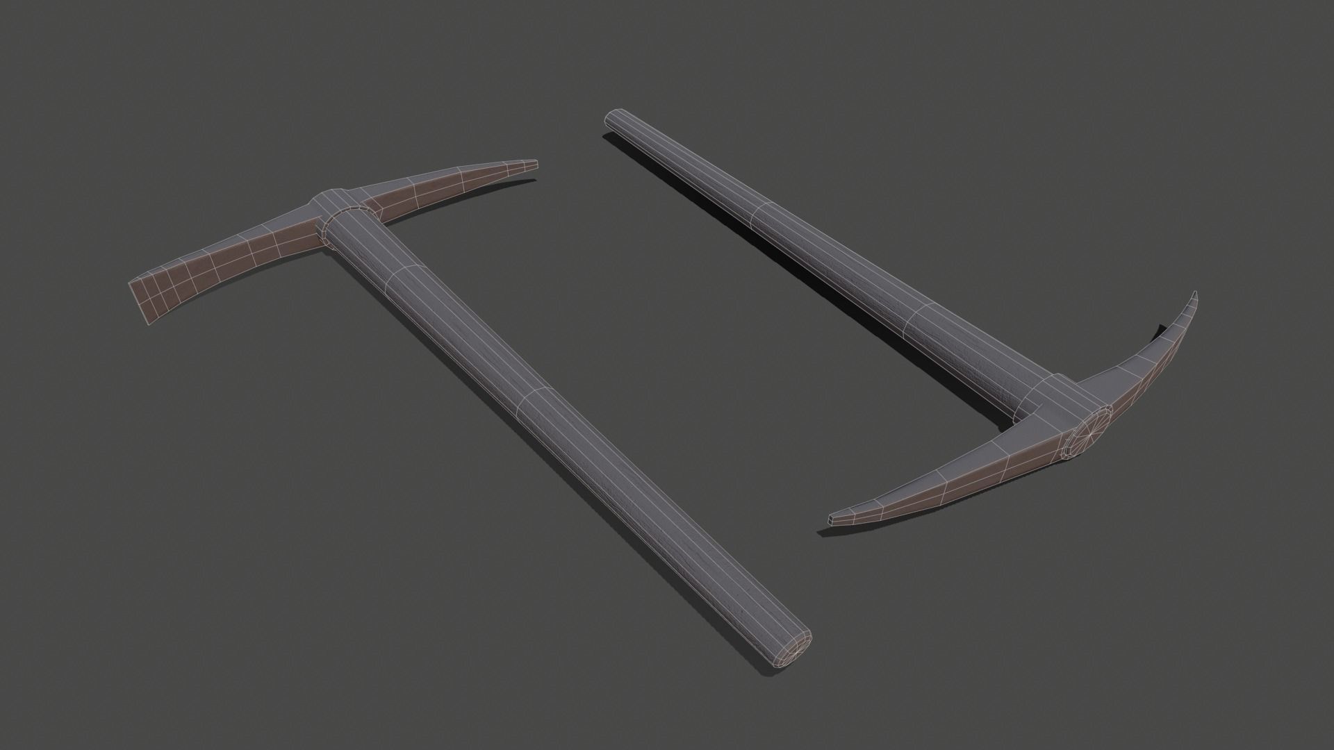 Pickaxe - Game ready hammers flying in air Low-poly 3D model_3