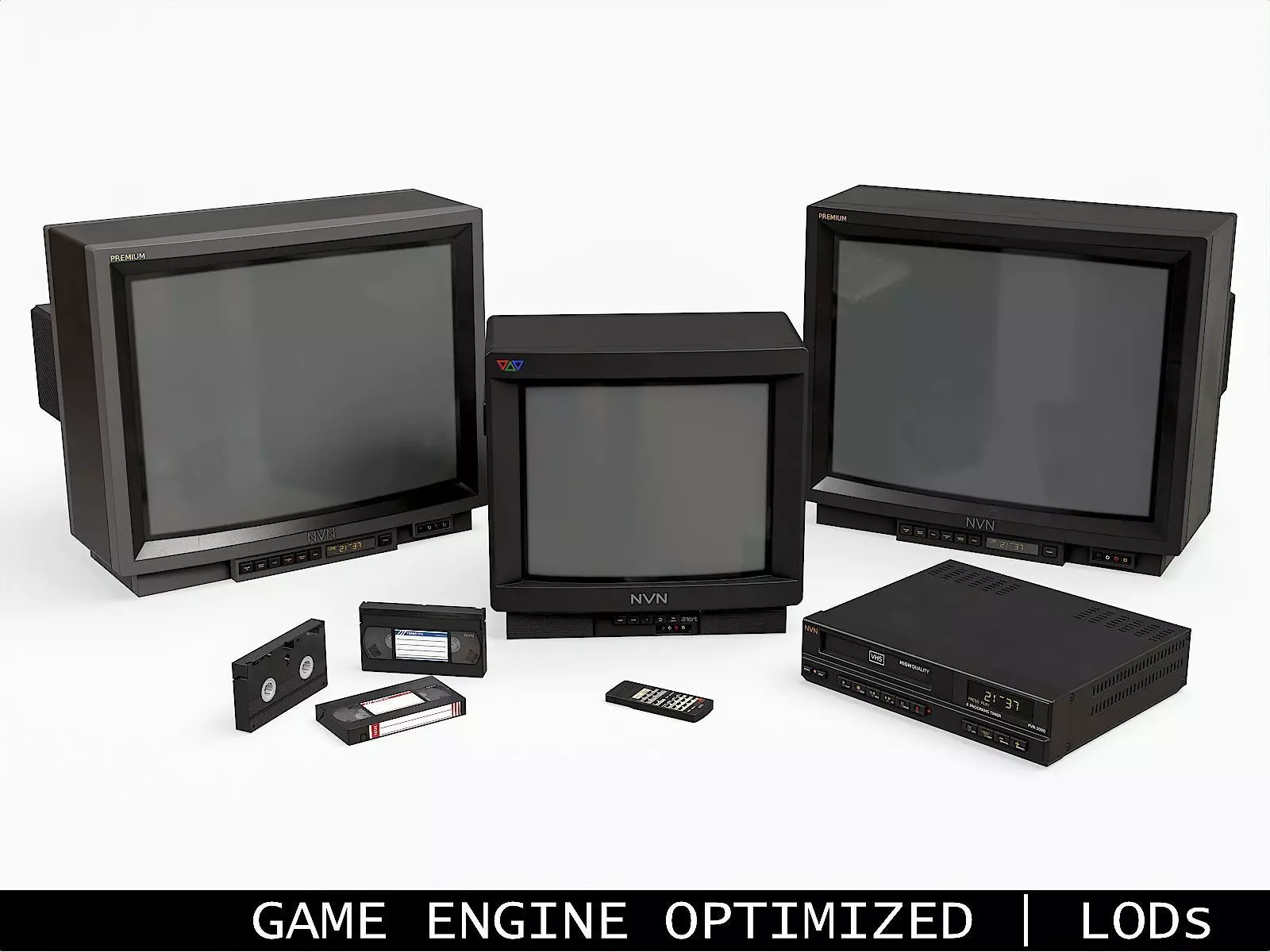 90s TVs and VHS 3D Model Collection_0