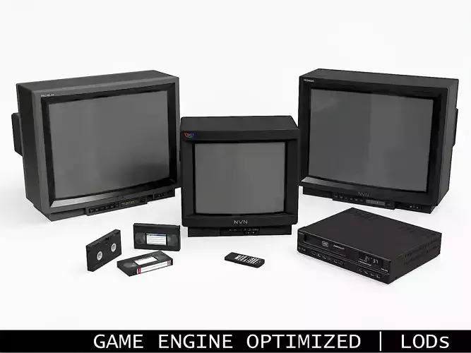 90s TVs and VHS 3D Model Collection