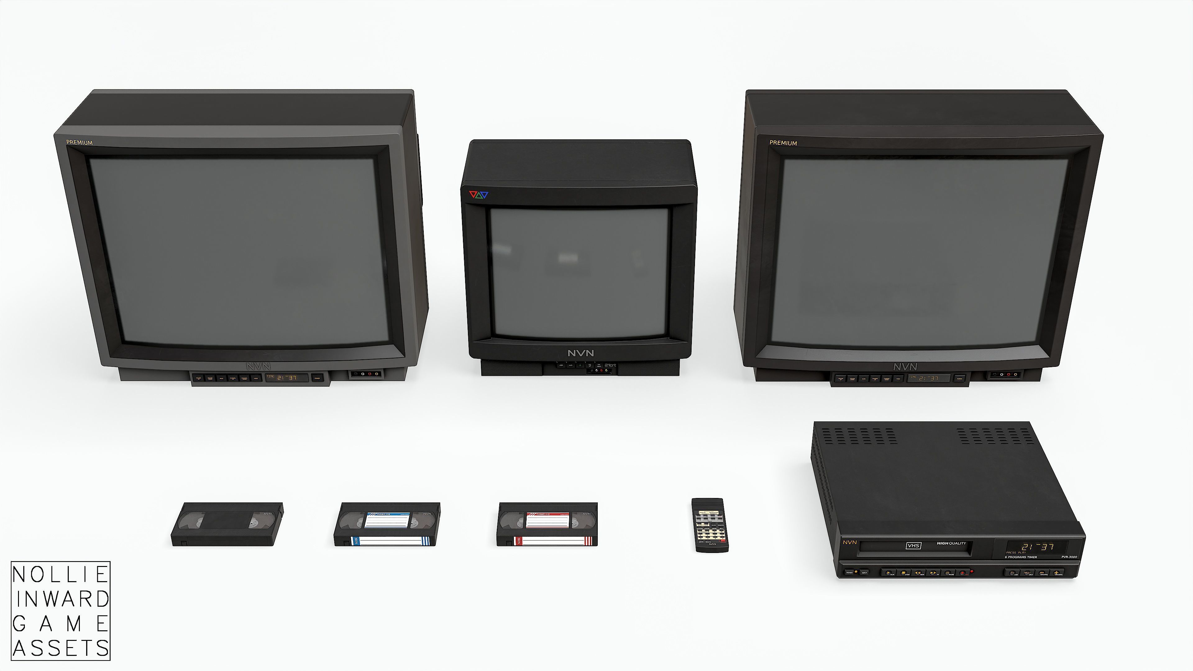 90s TVs and VHS 3D Model Collection_1