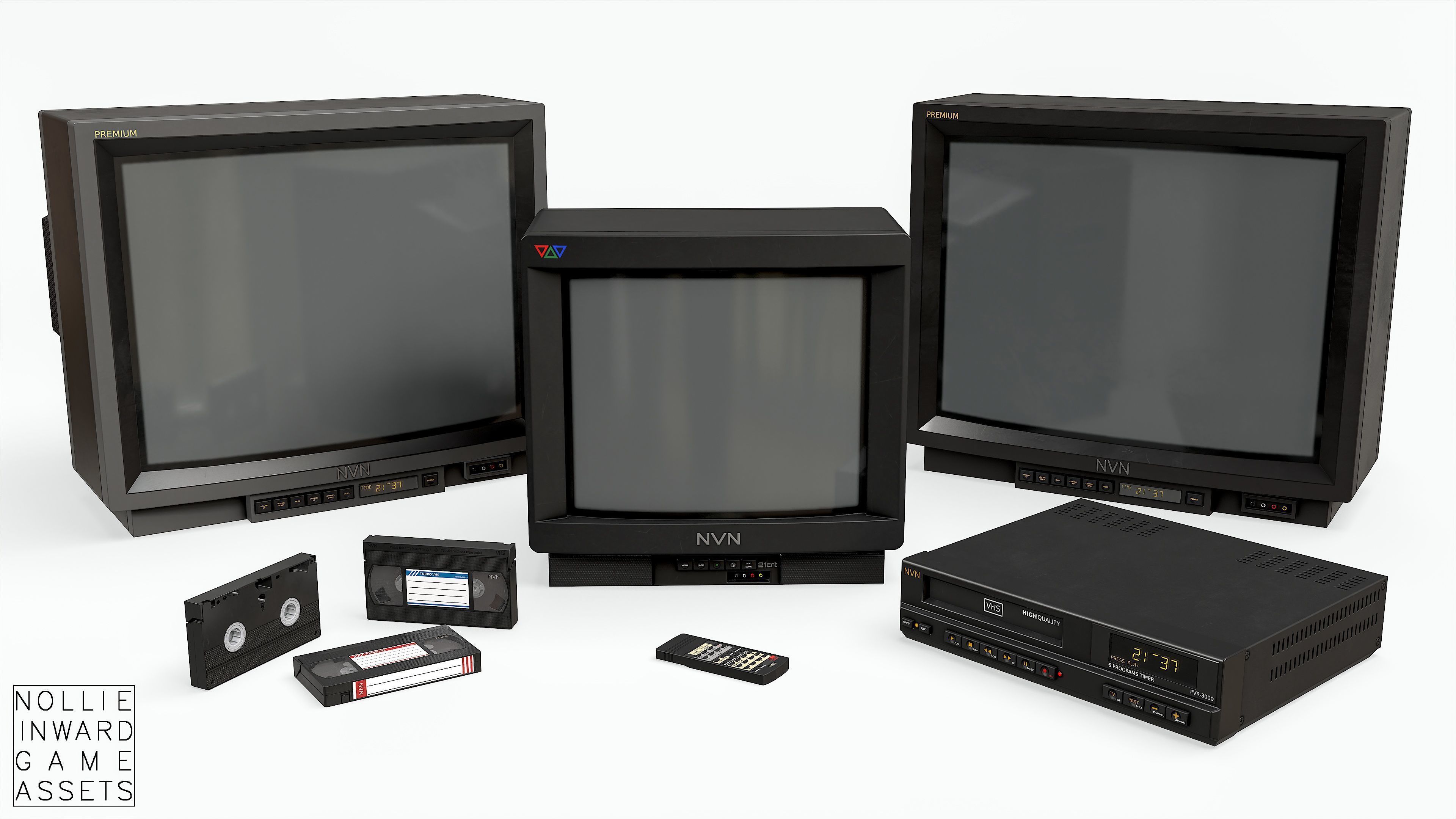 90s TVs and VHS 3D Model Collection_3