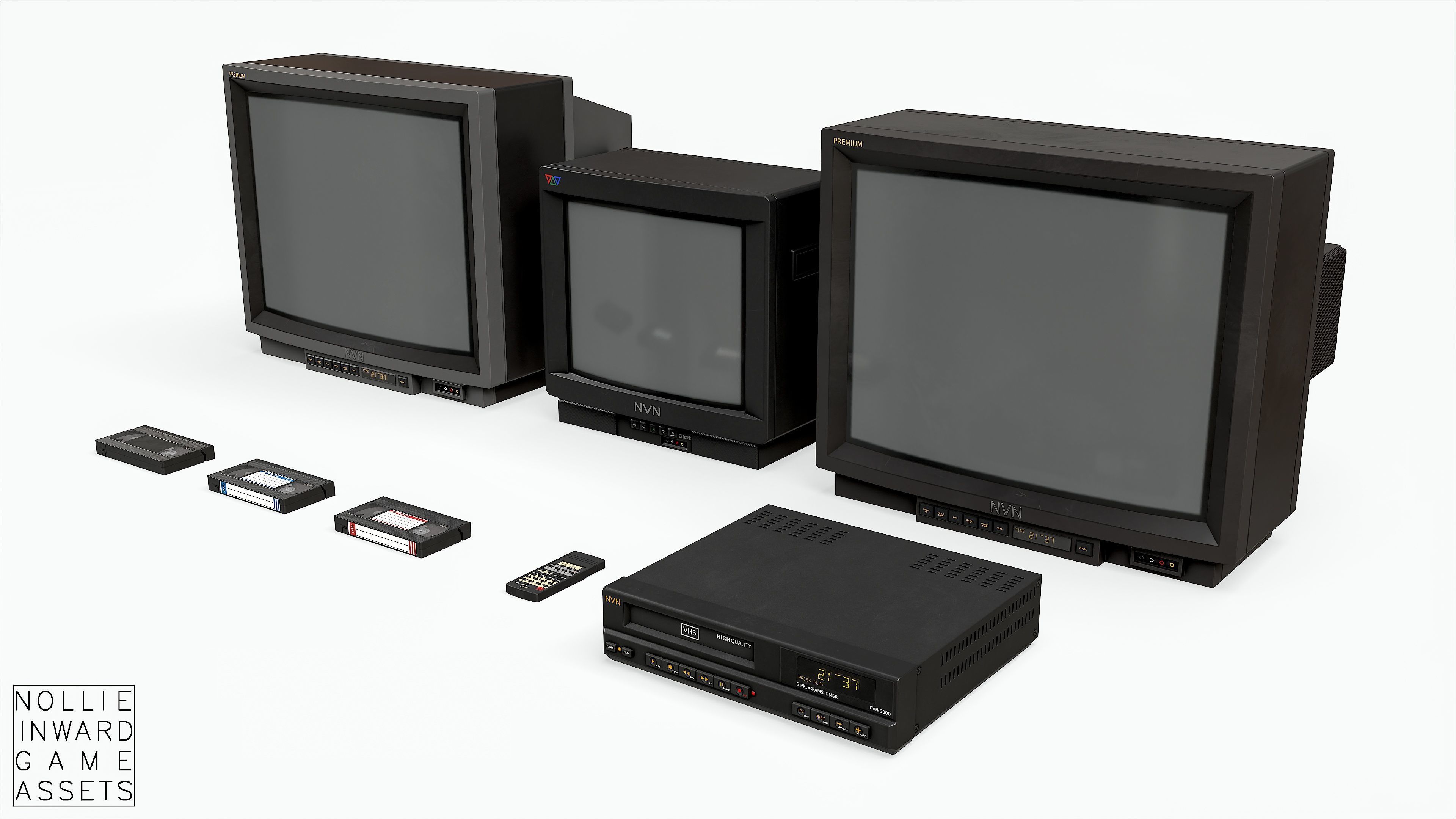 90s TVs and VHS 3D Model Collection_2