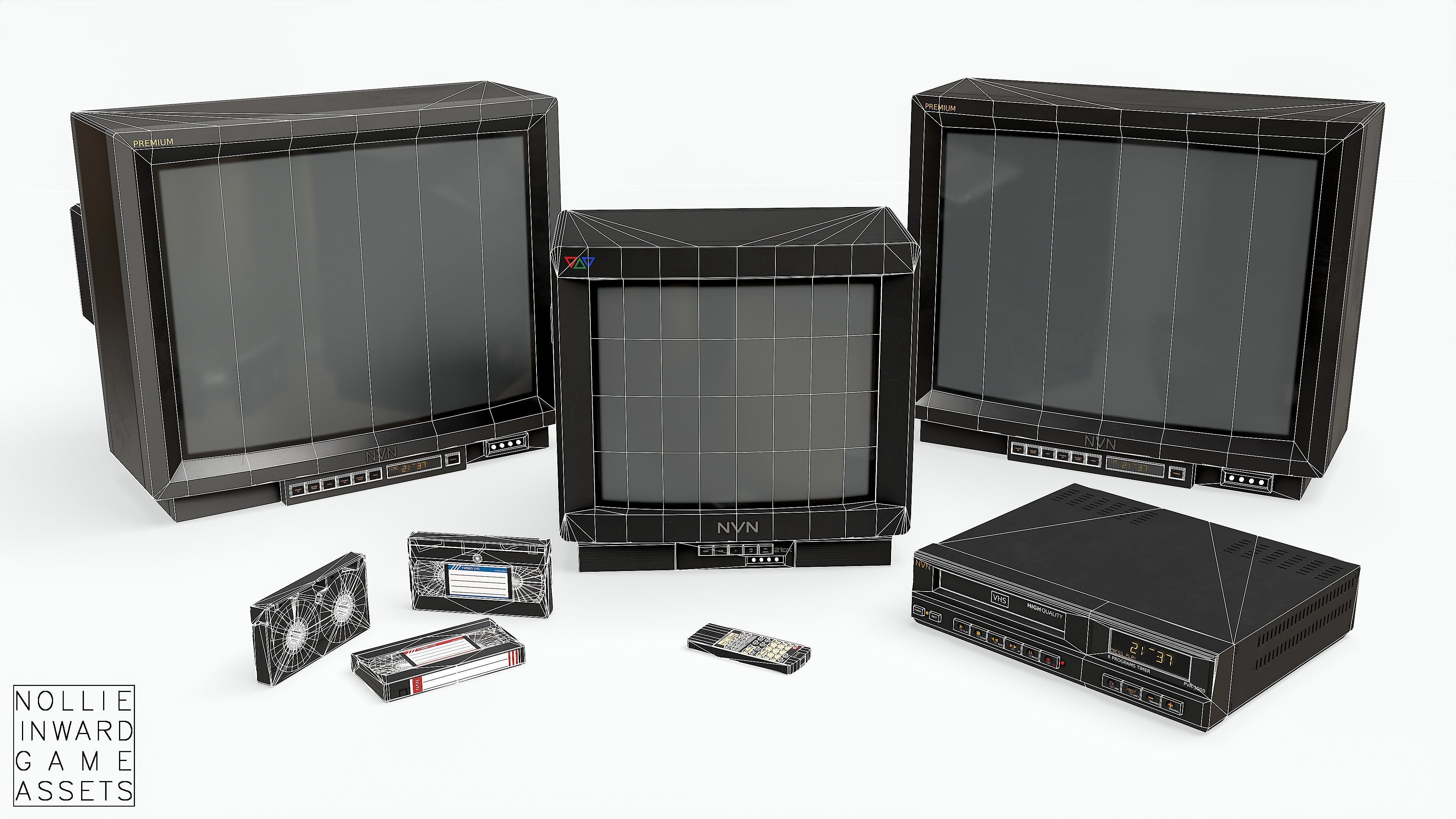 90s TVs and VHS 3D Model Collection_7