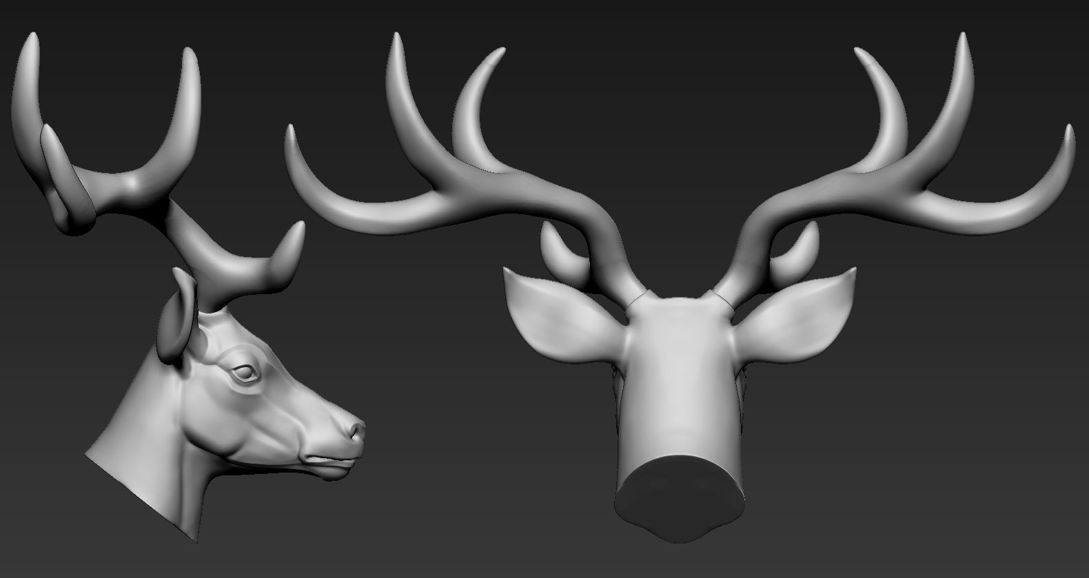 Deer Head02 3D print model_4