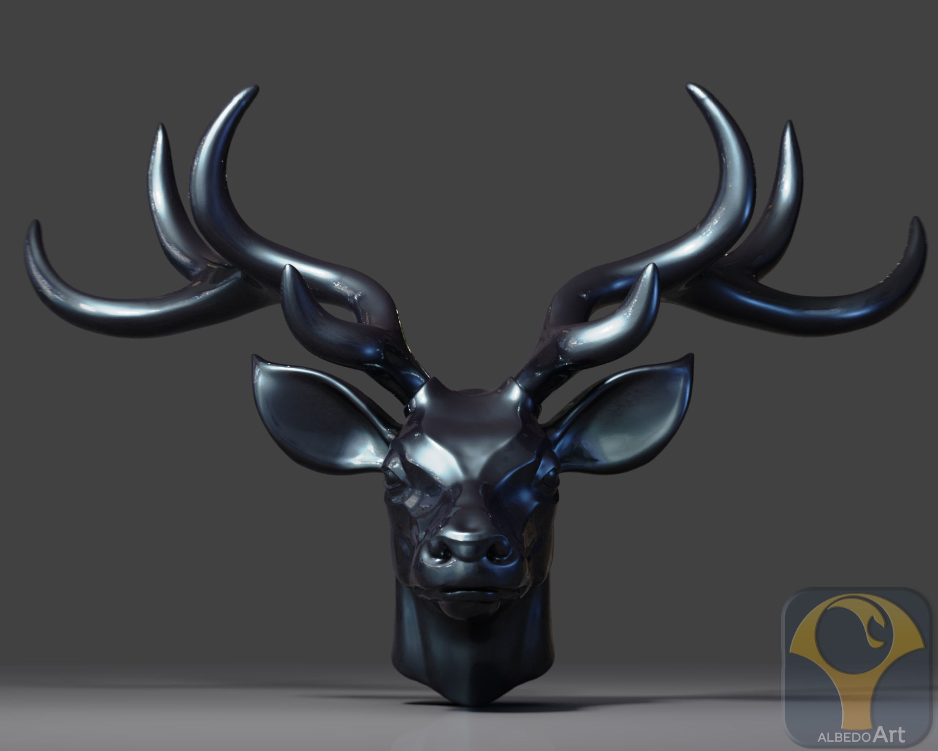 Deer Head02 3D print model_1