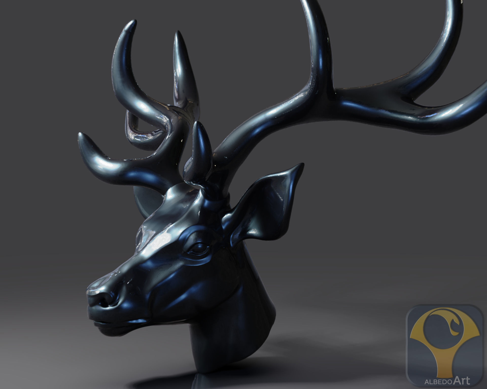 Deer Head02 3D print model_2