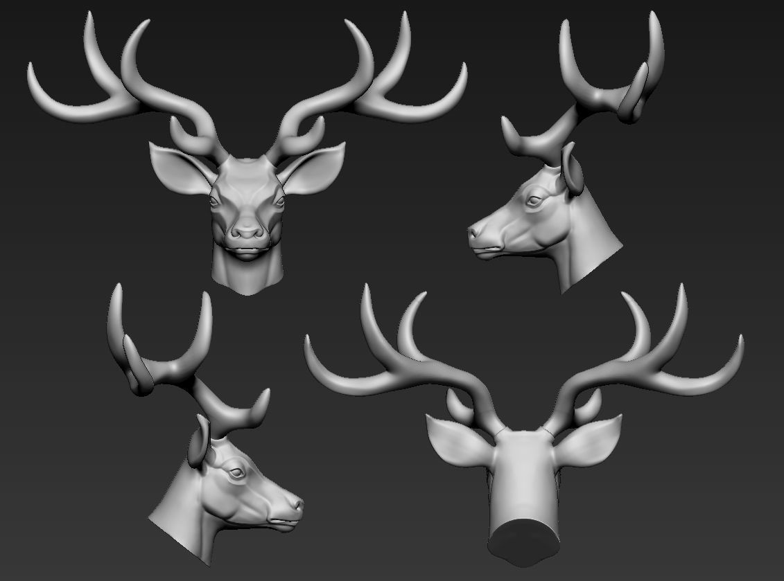 Deer Head02 3D print model_6