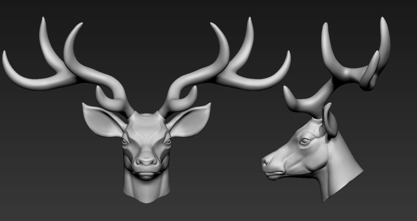 Deer Head02 3D print model_3