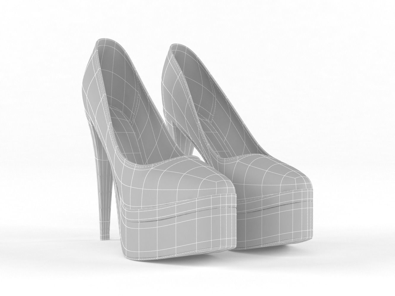 High Heels Women Shoes 3D model_9