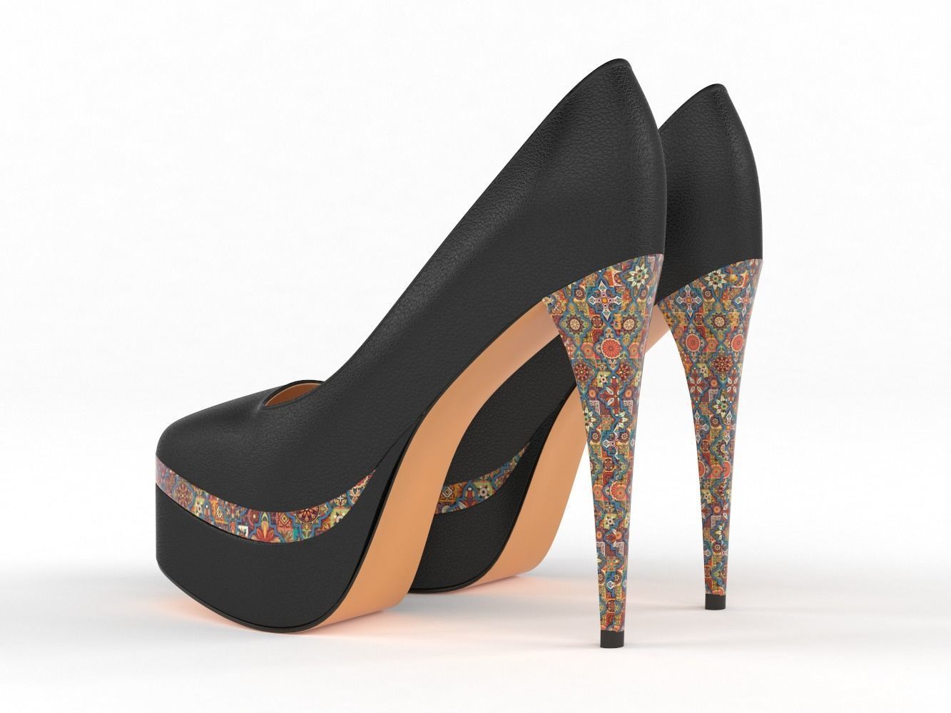 High Heels Women Shoes 3D model_2