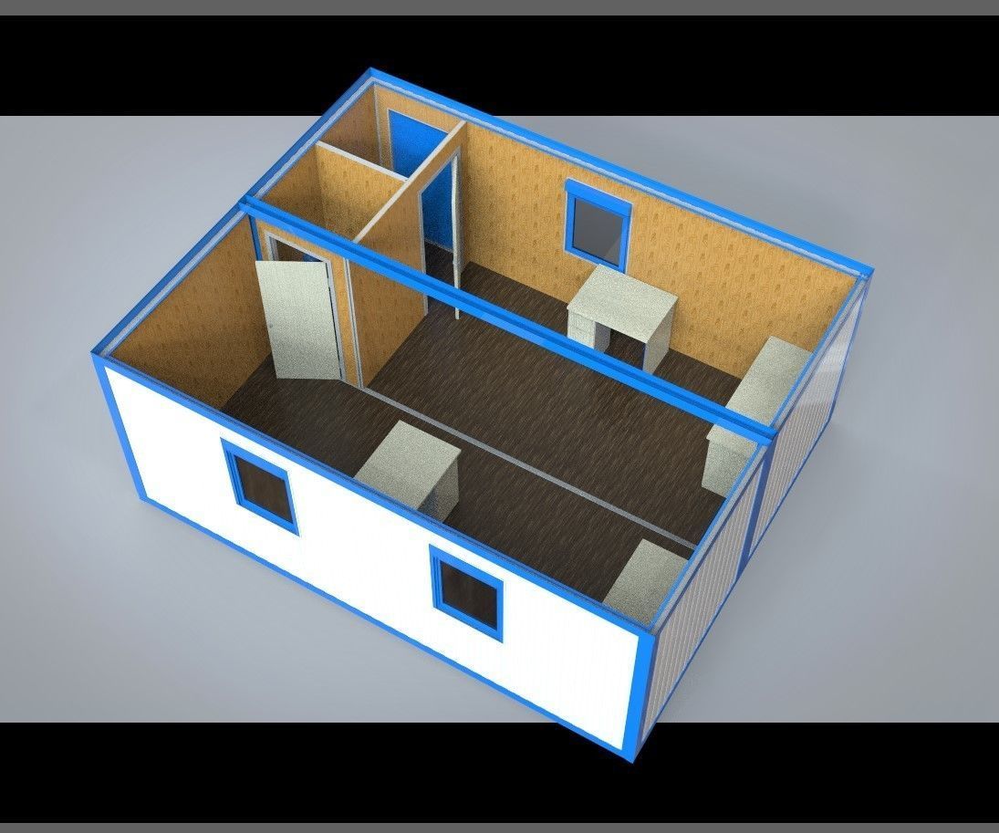 Modular office 30m2 3D model_2