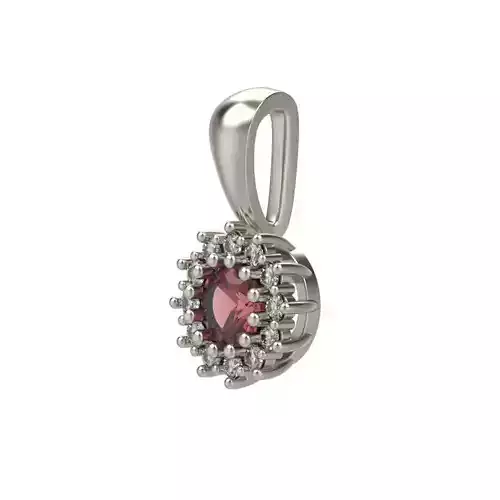 Women pendant with gems 3dm stl