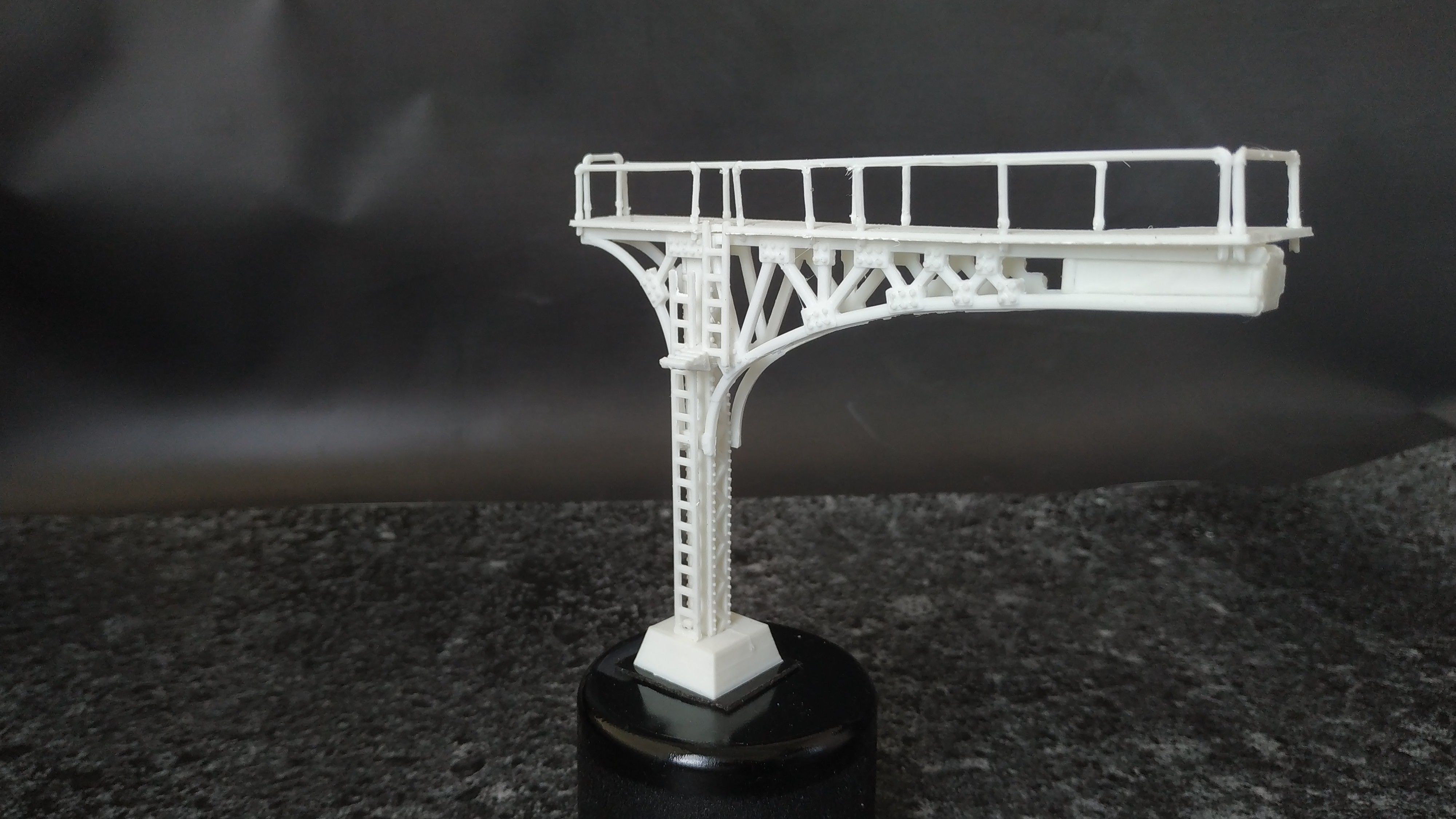 Double Track Cantilever signal bridge for scale model trains 3D print model_3
