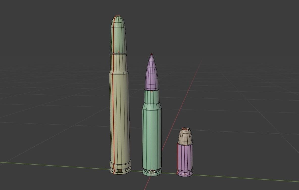 Bullet AMMO Low-poly 3D model_7