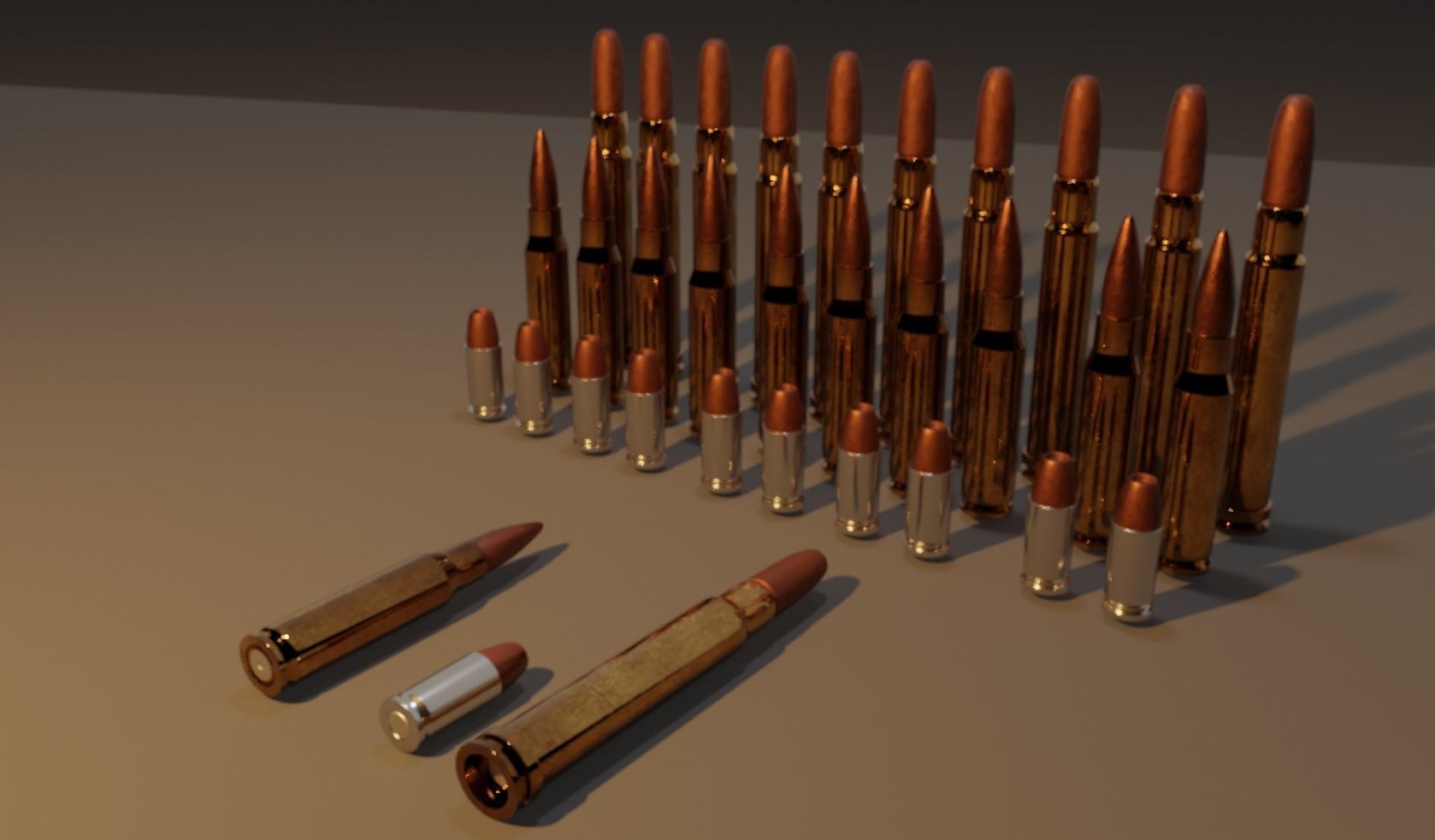 Bullet AMMO Low-poly 3D model_5