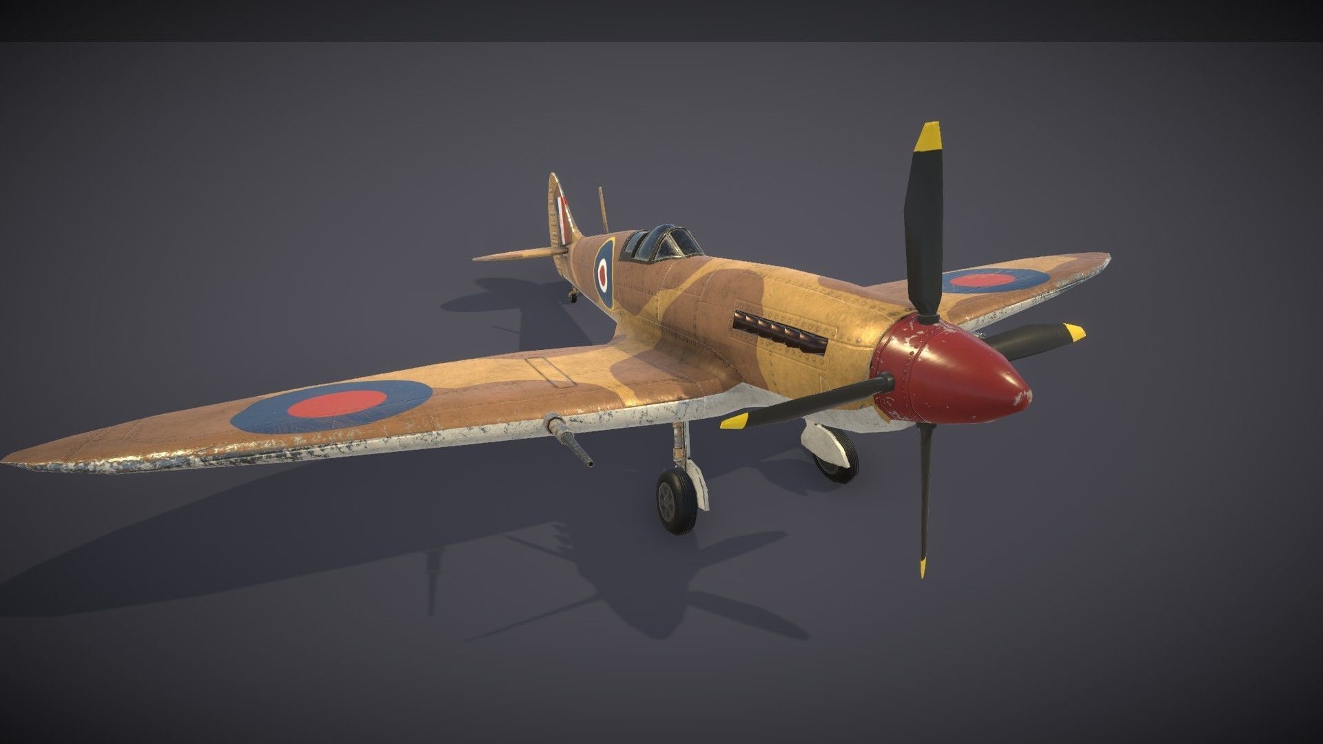 Supermarine Spitfire Low-poly 3D model_33