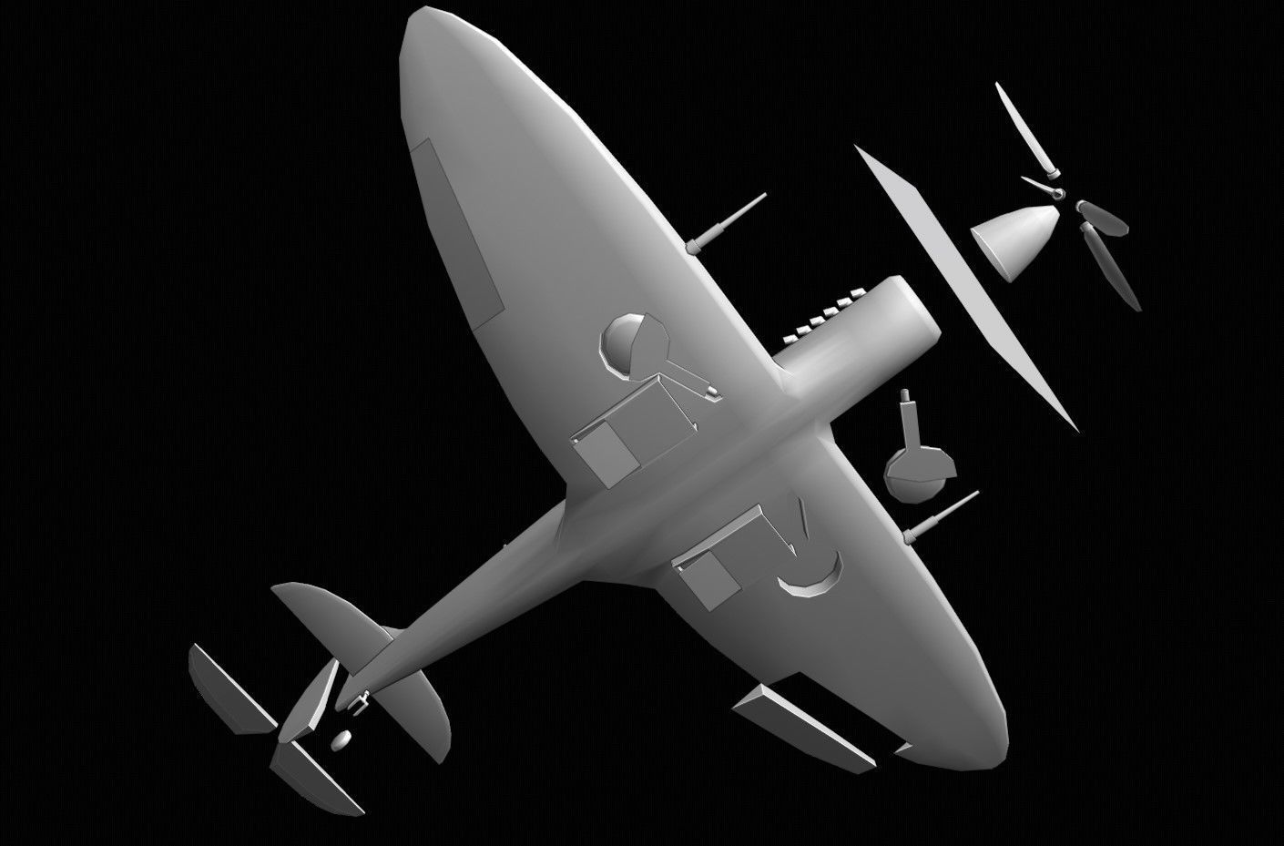 Supermarine Spitfire Low-poly 3D model_16