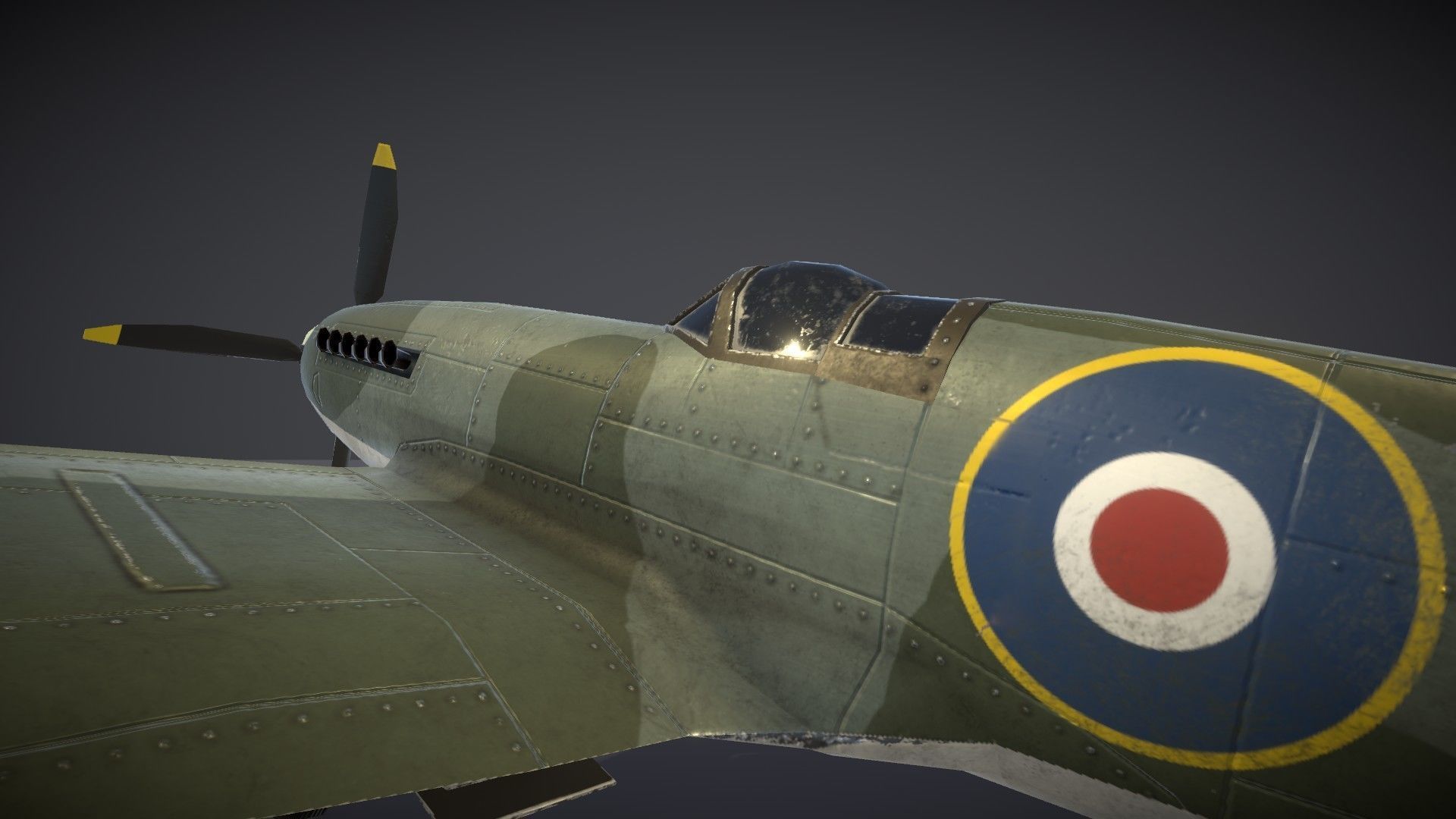 Supermarine Spitfire Low-poly 3D model_31