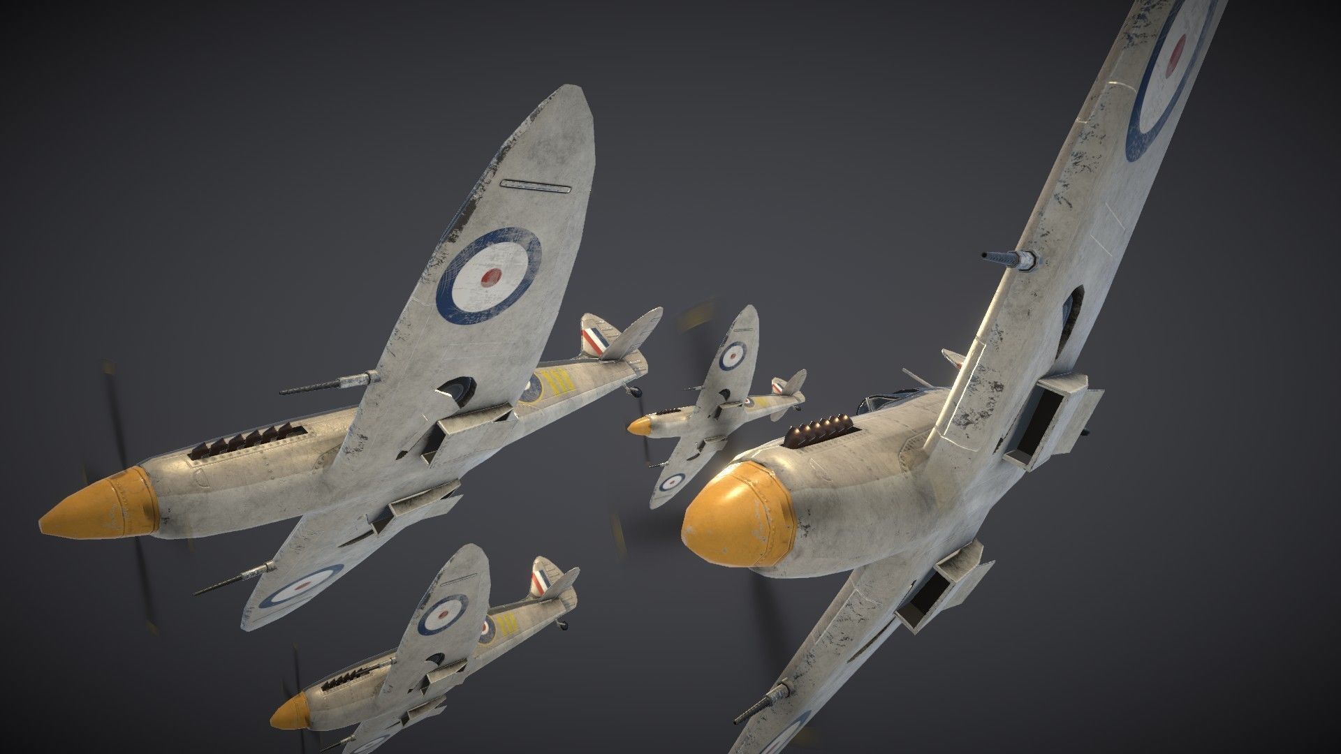 Supermarine Spitfire Low-poly 3D model_26