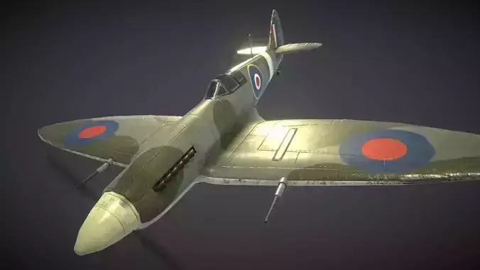Supermarine Spitfire Low-poly 3D model