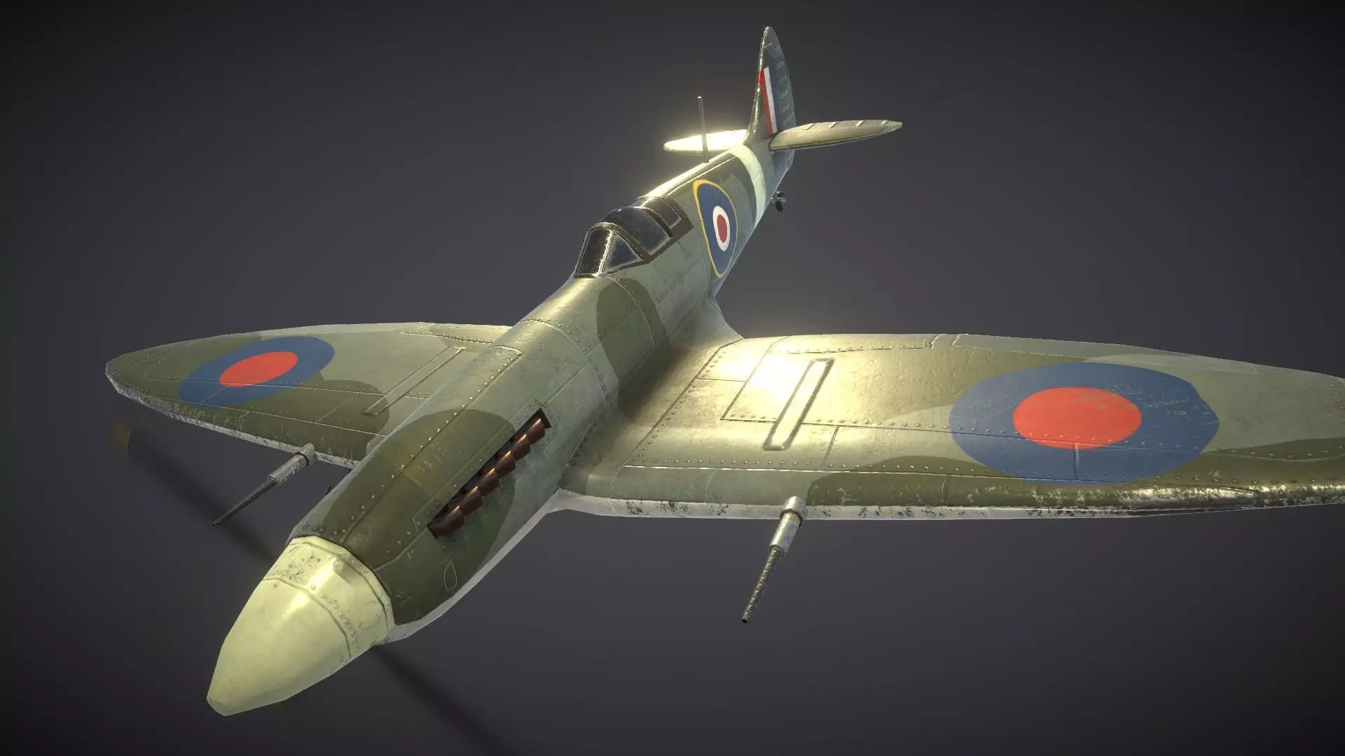 Supermarine Spitfire Low-poly 3D model_0